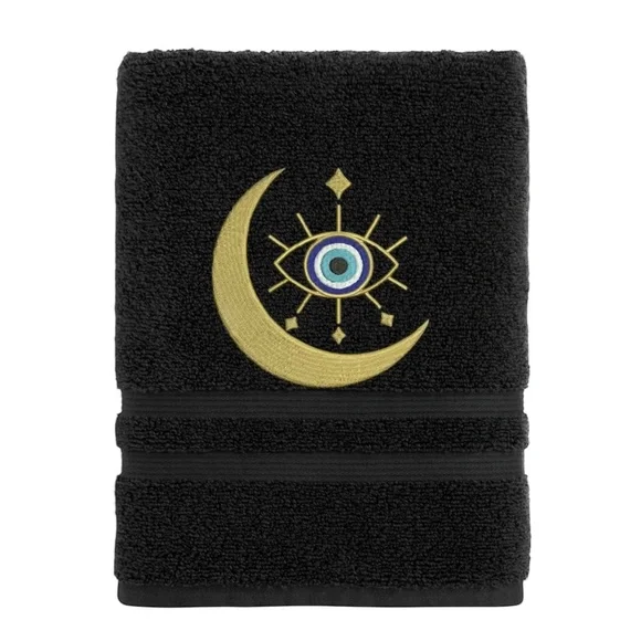 Hand Evil Eye Embroidered Hand towel Pick one New Made to order Black - Picture 4 of 16